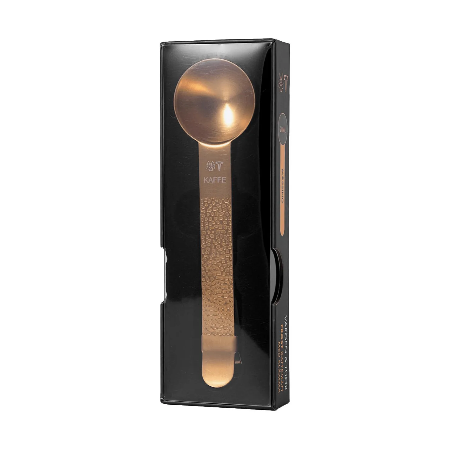 Frost koffiemaatlepel met klem, Messing, 20 ml Vargen & Thor