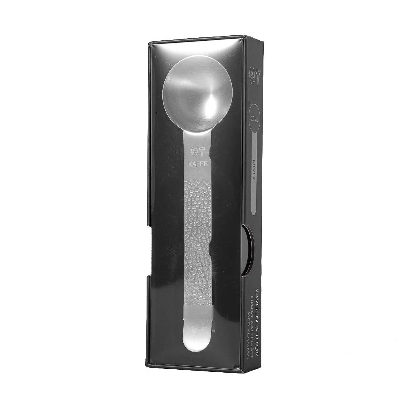 Frost koffiemaatlepel met klem, Zilver, 20 ml Vargen & Thor