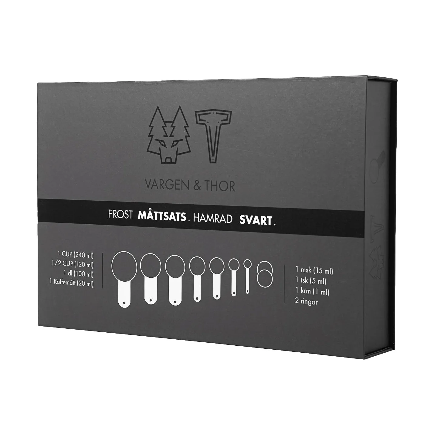 Frost maatbeker-set, Zwart, 7-delig Vargen & Thor