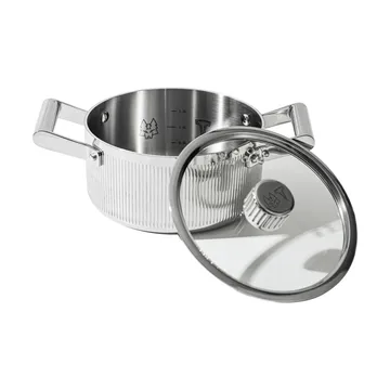 Glima braadpan - Roestvrij staal, glazen deksel, 2 l - Vargen & Thor
