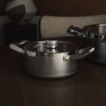 Glima braadpan - Roestvrij staal, glazen deksel, 2 l - Vargen & Thor