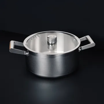 Glima braadpan - Roestvrij staal, glazen deksel, 2 l - Vargen & Thor