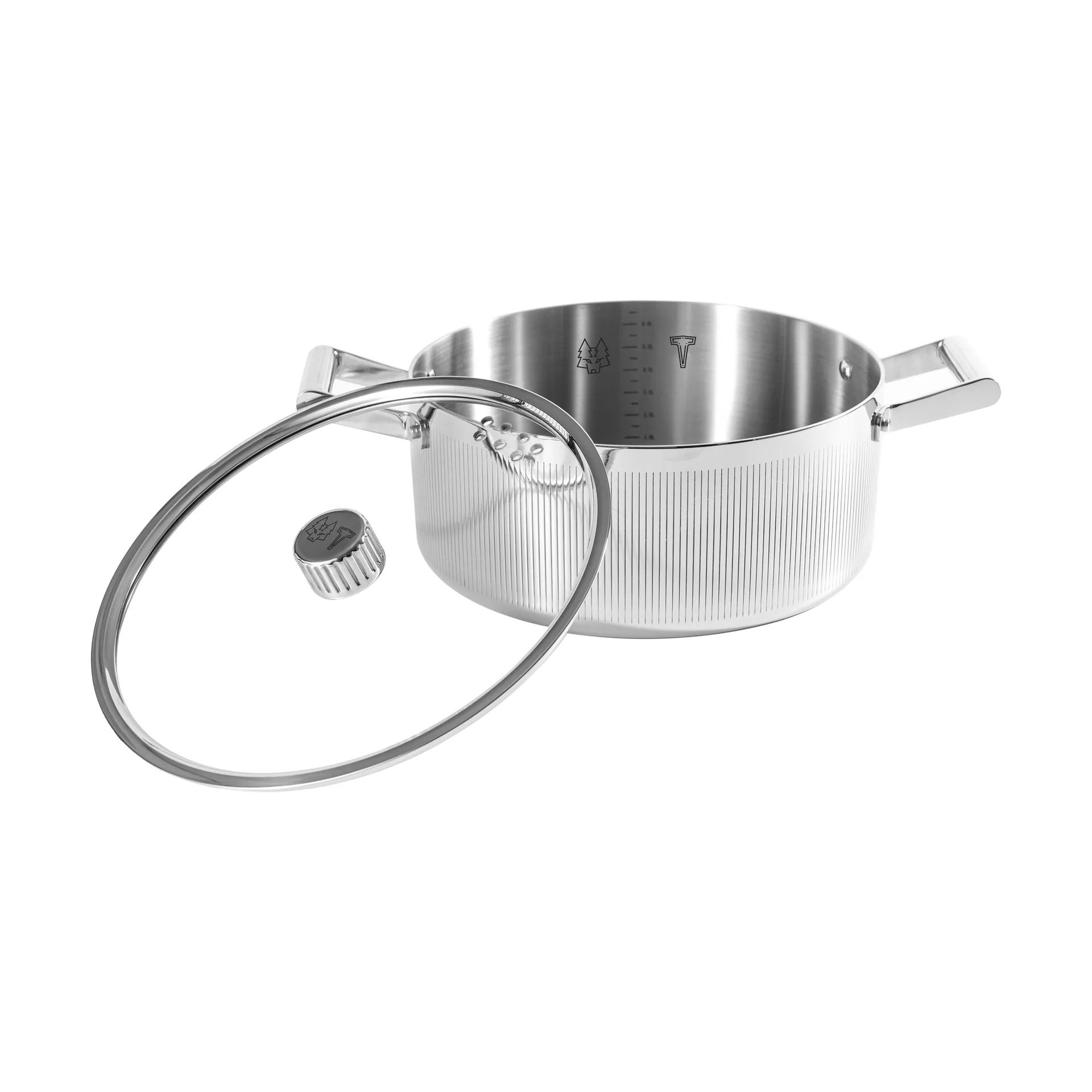 Glima braadpan, Roestvrij staal, glazen deksel, 7 l Vargen & Thor