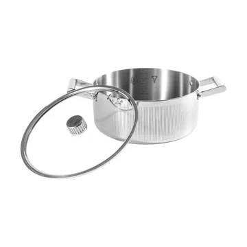 Glima braadpan - Roestvrij staal, glazen deksel, 7 l - Vargen & Thor