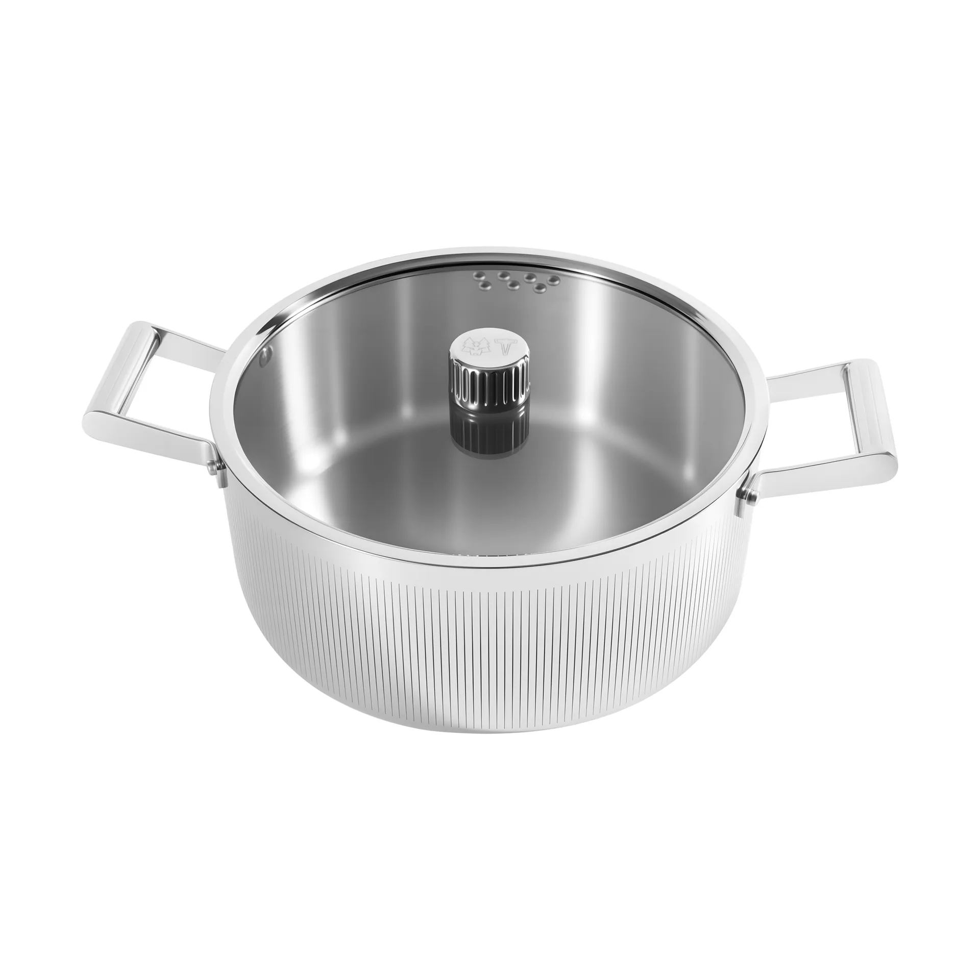 Glima braadpan, Roestvrij staal, glazen deksel, 7 l Vargen & Thor
