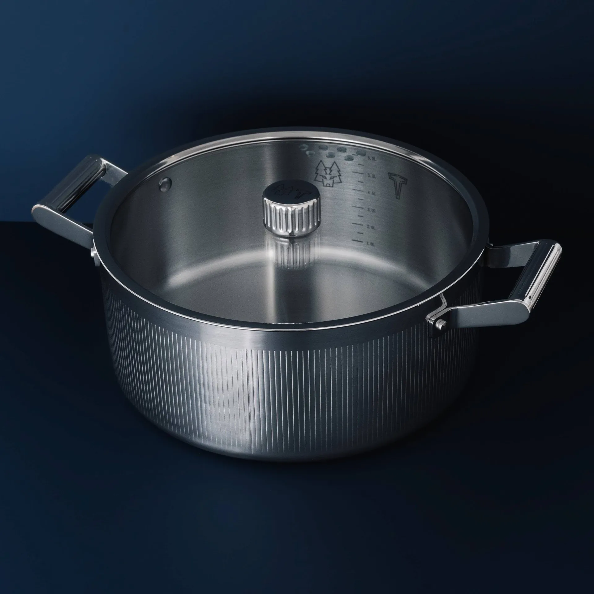 Glima braadpan, Roestvrij staal, glazen deksel, 7 l Vargen & Thor