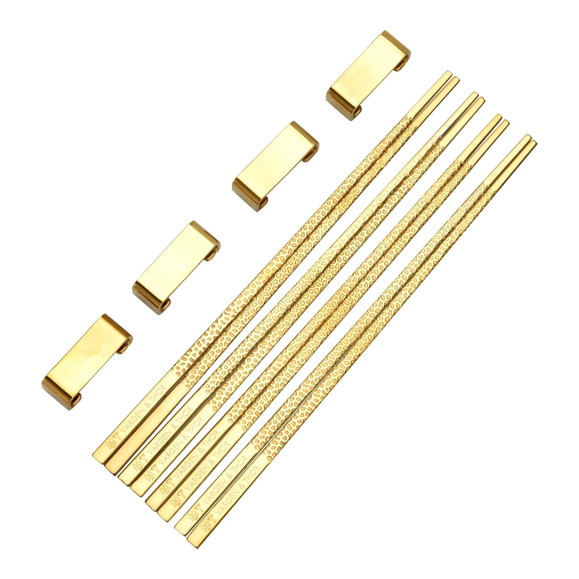 Kito Chopsticks eetstokjes 4-pack, Messing Vargen & Thor