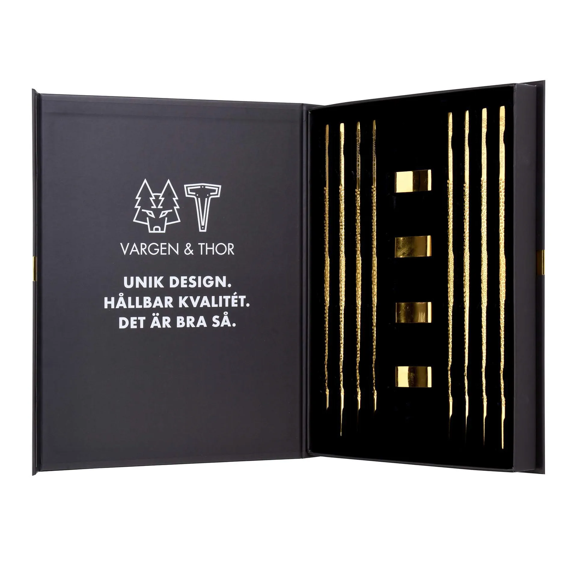 Kito Chopsticks eetstokjes 4-pack, Messing Vargen & Thor