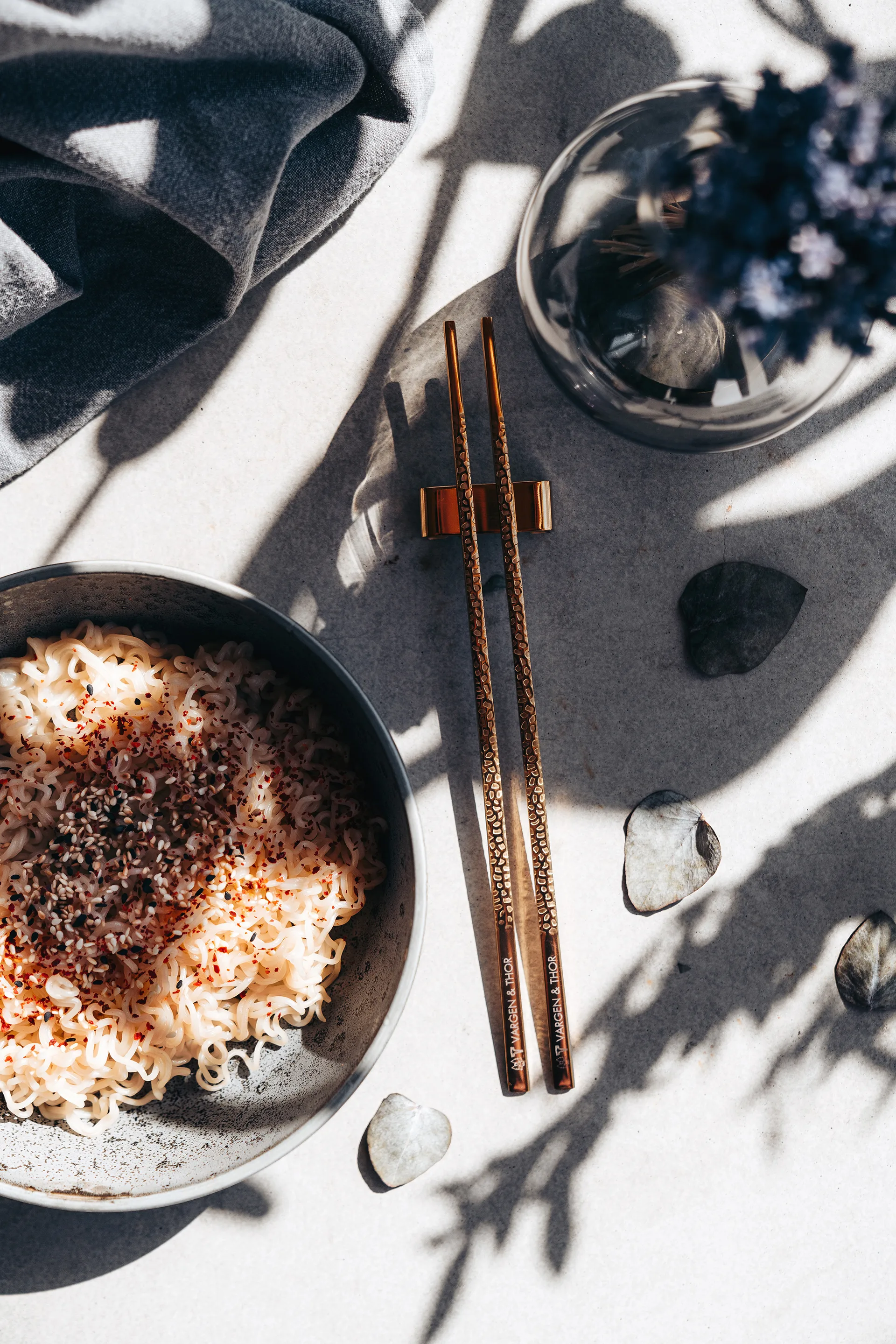 Kito Chopsticks eetstokjes 4-pack, Messing Vargen & Thor