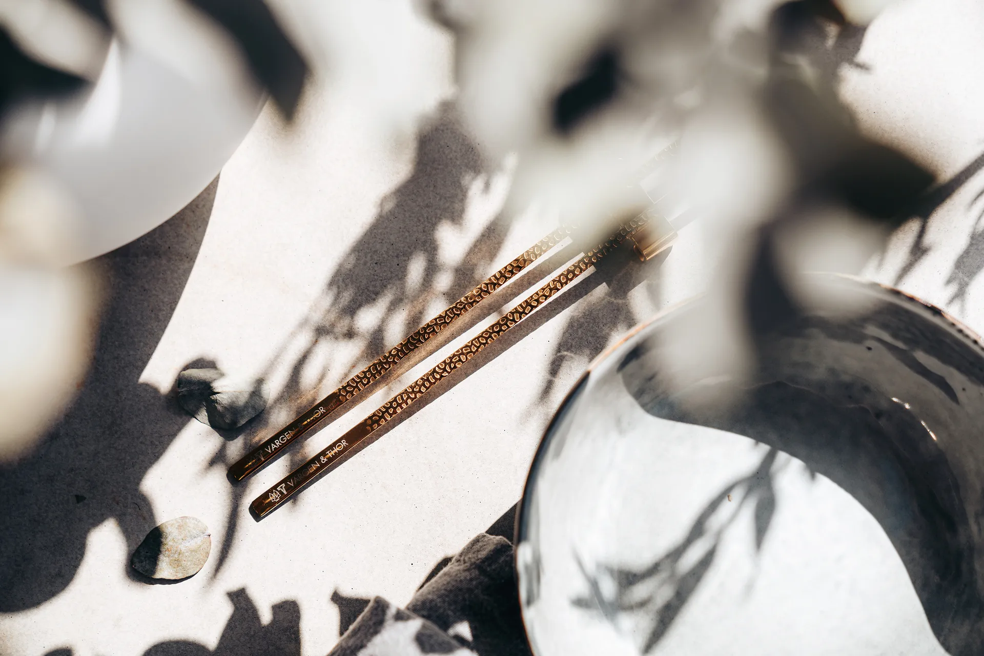 Kito Chopsticks eetstokjes 4-pack, Messing Vargen & Thor