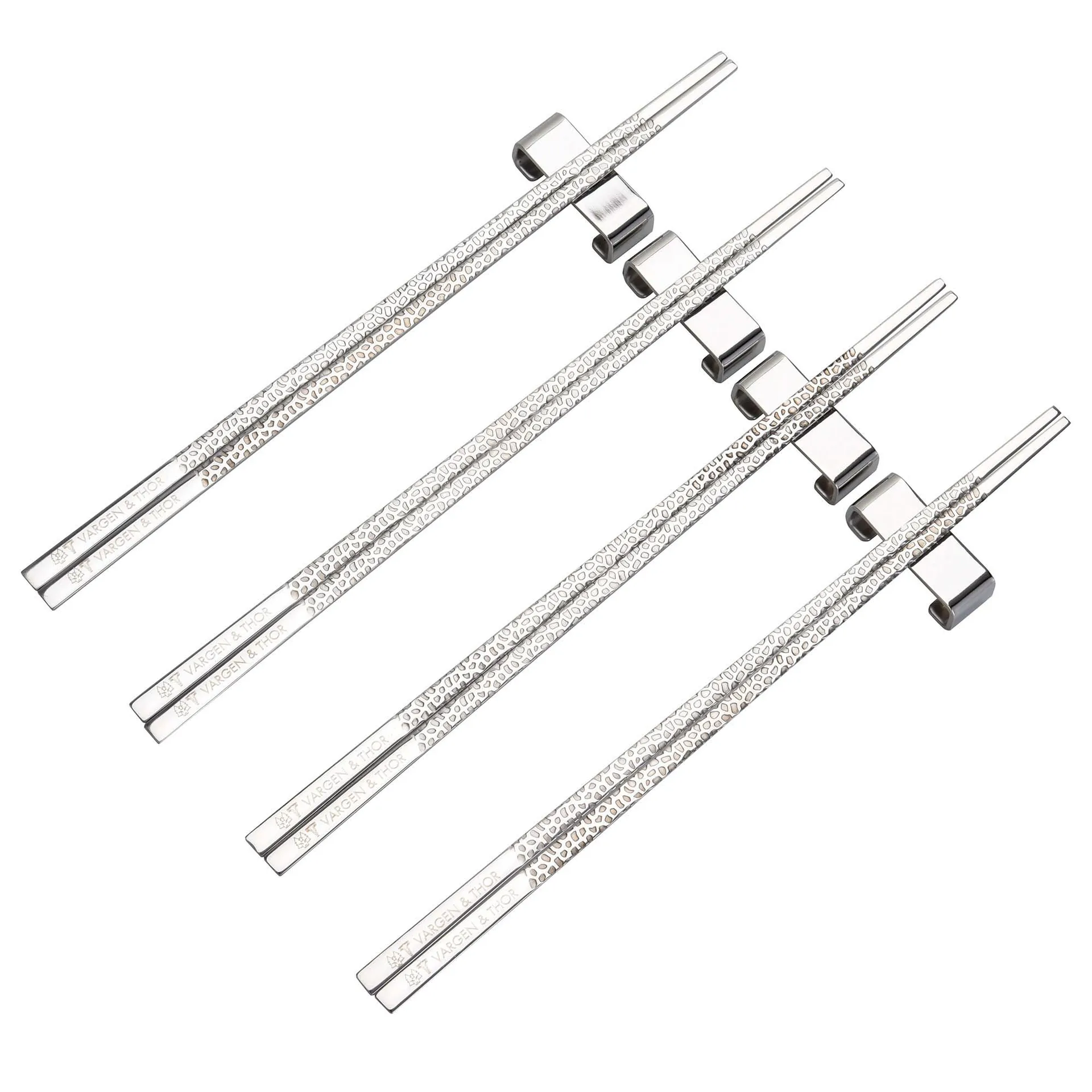 Kito Chopsticks eetstokjes 4-pack, Zilver Vargen & Thor