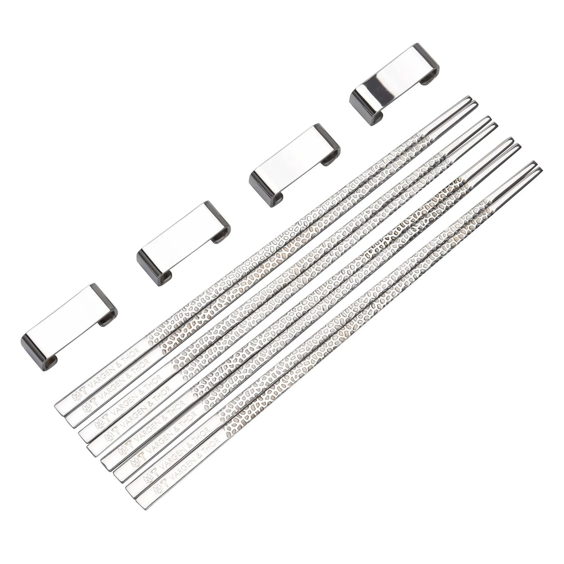 Kito Chopsticks eetstokjes 4-pack, Zilver Vargen & Thor