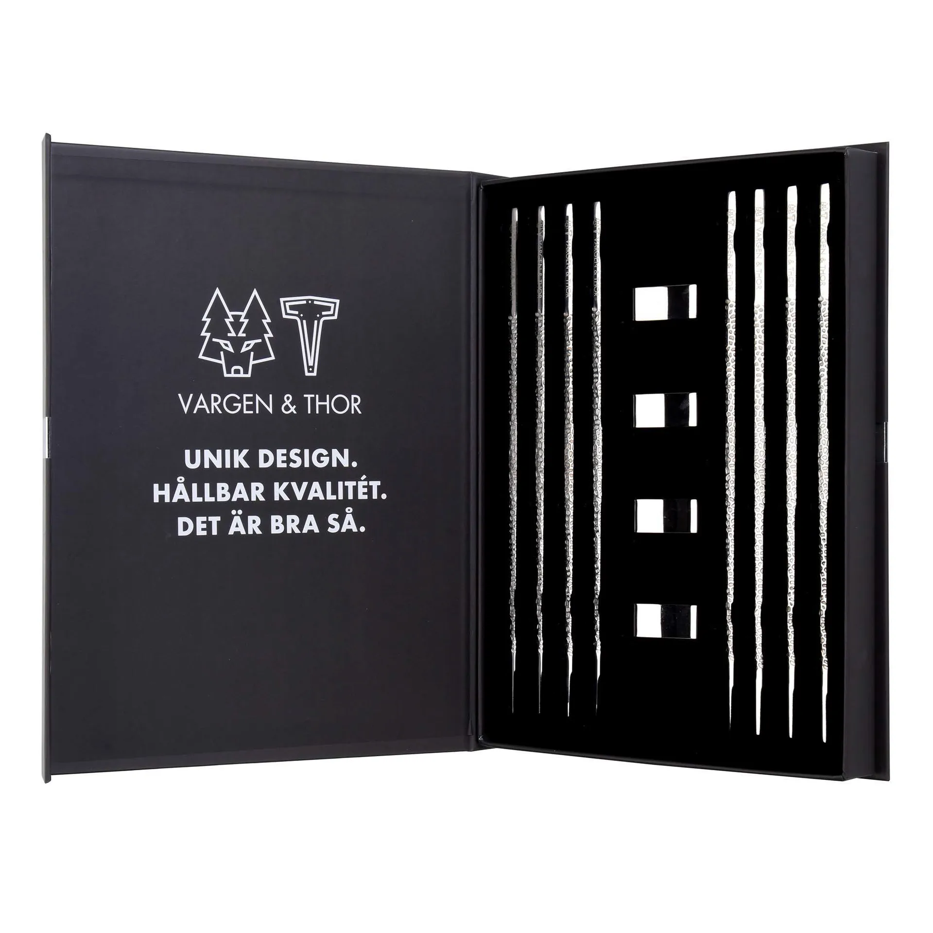 Kito Chopsticks eetstokjes 4-pack, Zilver Vargen & Thor