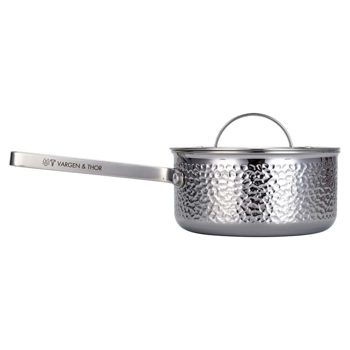 Kroma gehamerde verchroomde steelpan met deksel, Teddy, 1,6 L Vargen & Thor