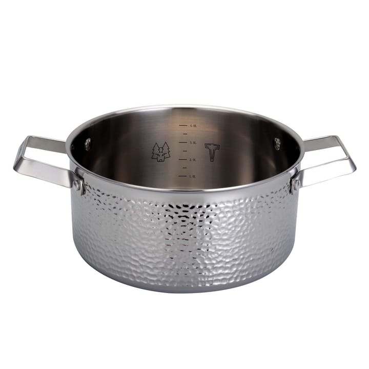 Kroma gehamerde verschroomde braadpan met deksel, Pixel, 4 L Vargen & Thor