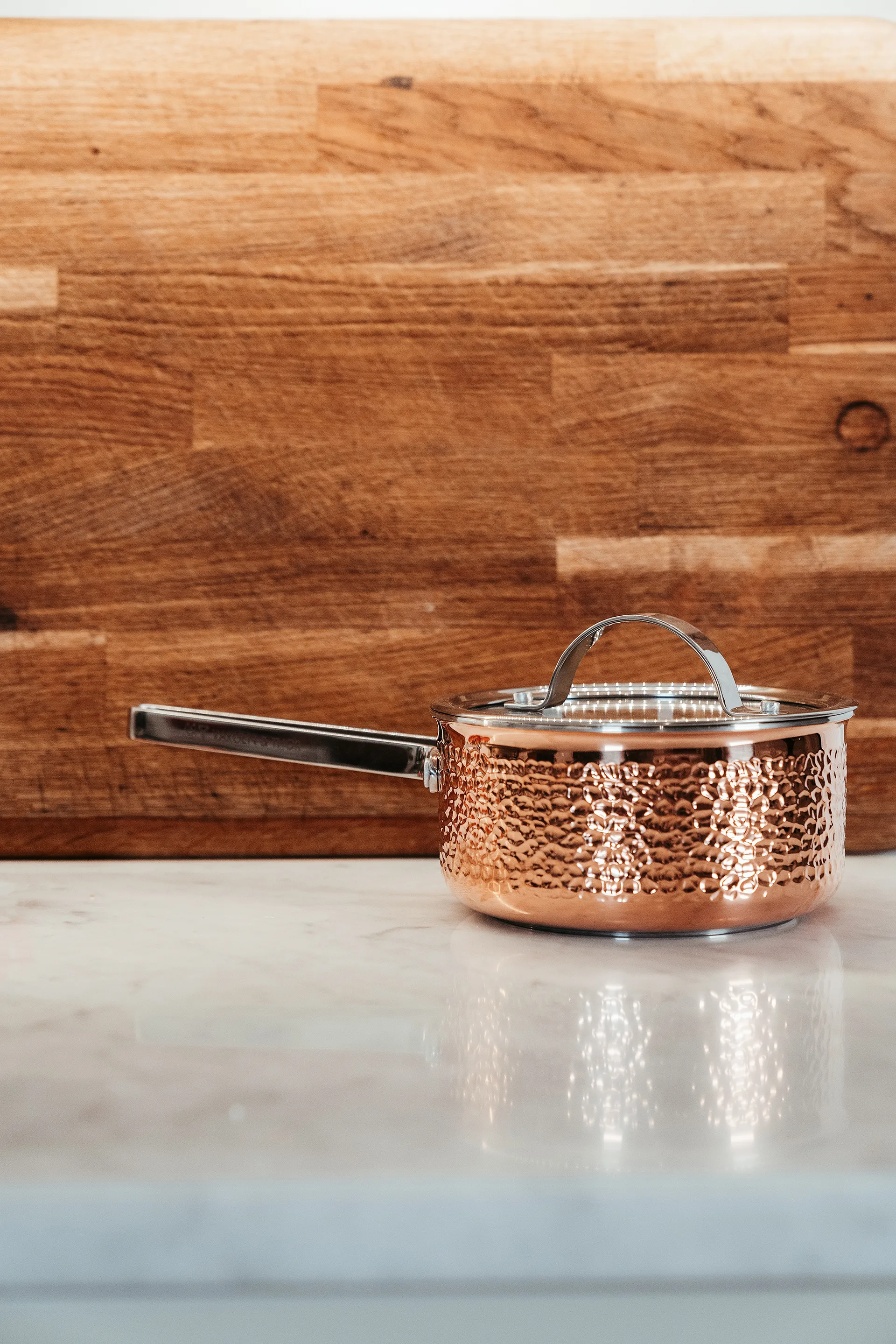 Mjölner gehamerde koperen steelpan met deksel, Vera, 1,6 L Vargen & Thor