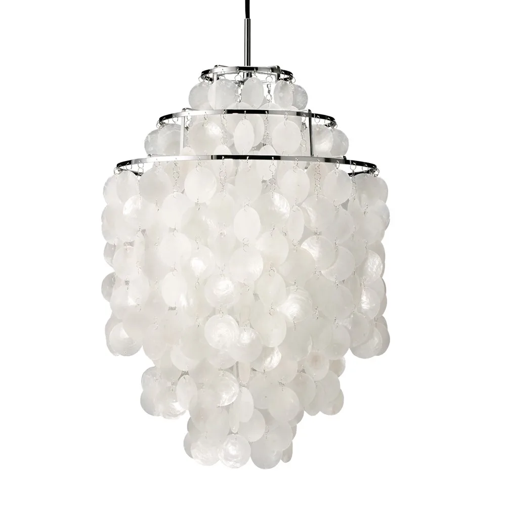 Fun 1 DM hanglamp, parelmoer, chroom Verpan