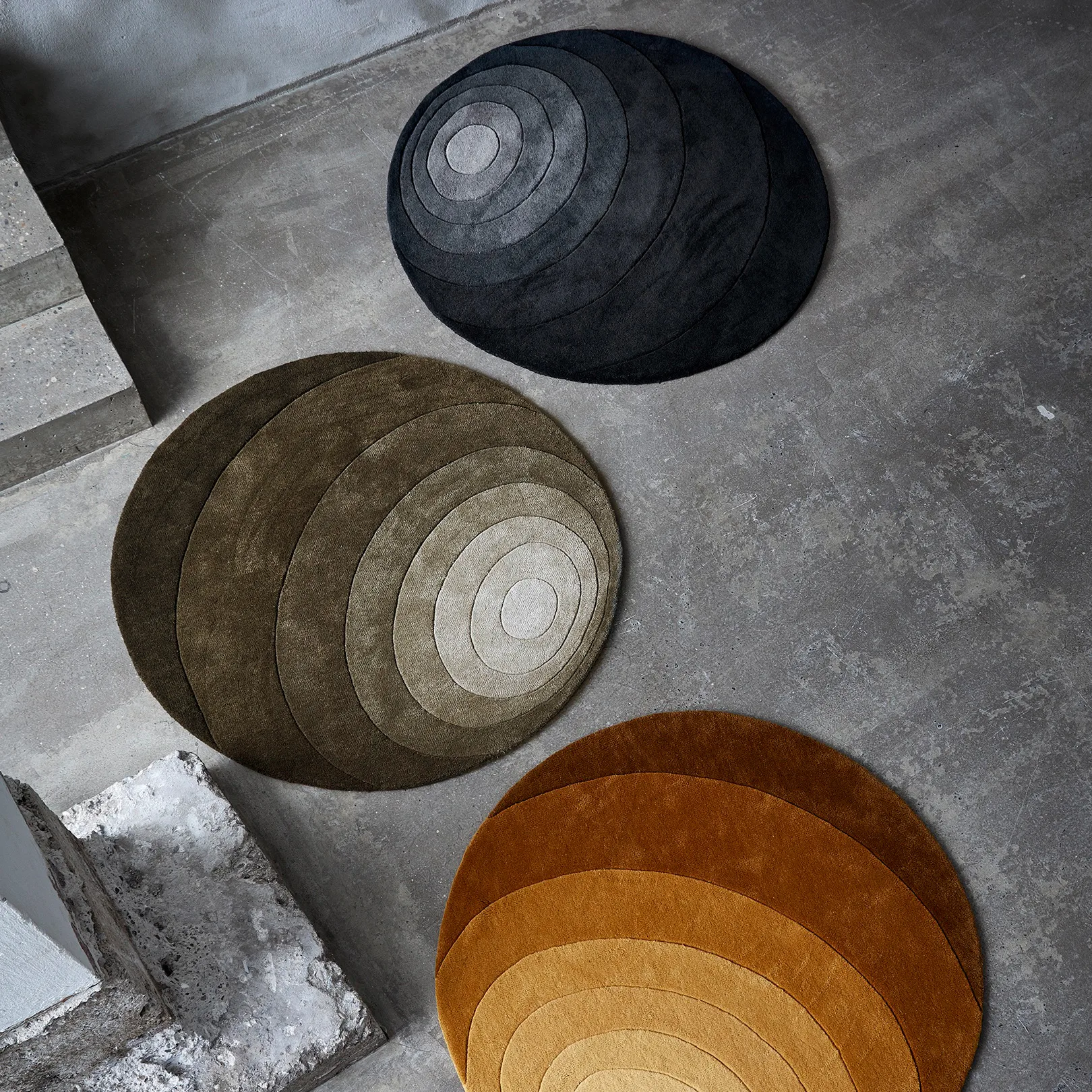 Luna vloerkleed Ø120 cm, Dark green Verpan