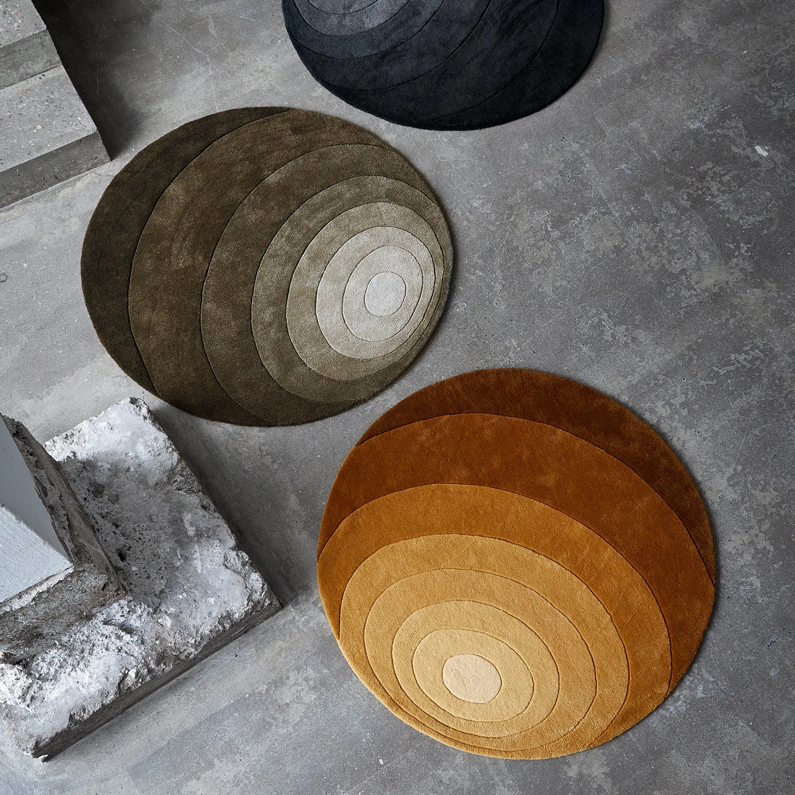 Luna vloerkleed Ø120 cm, Dark yellow Verpan