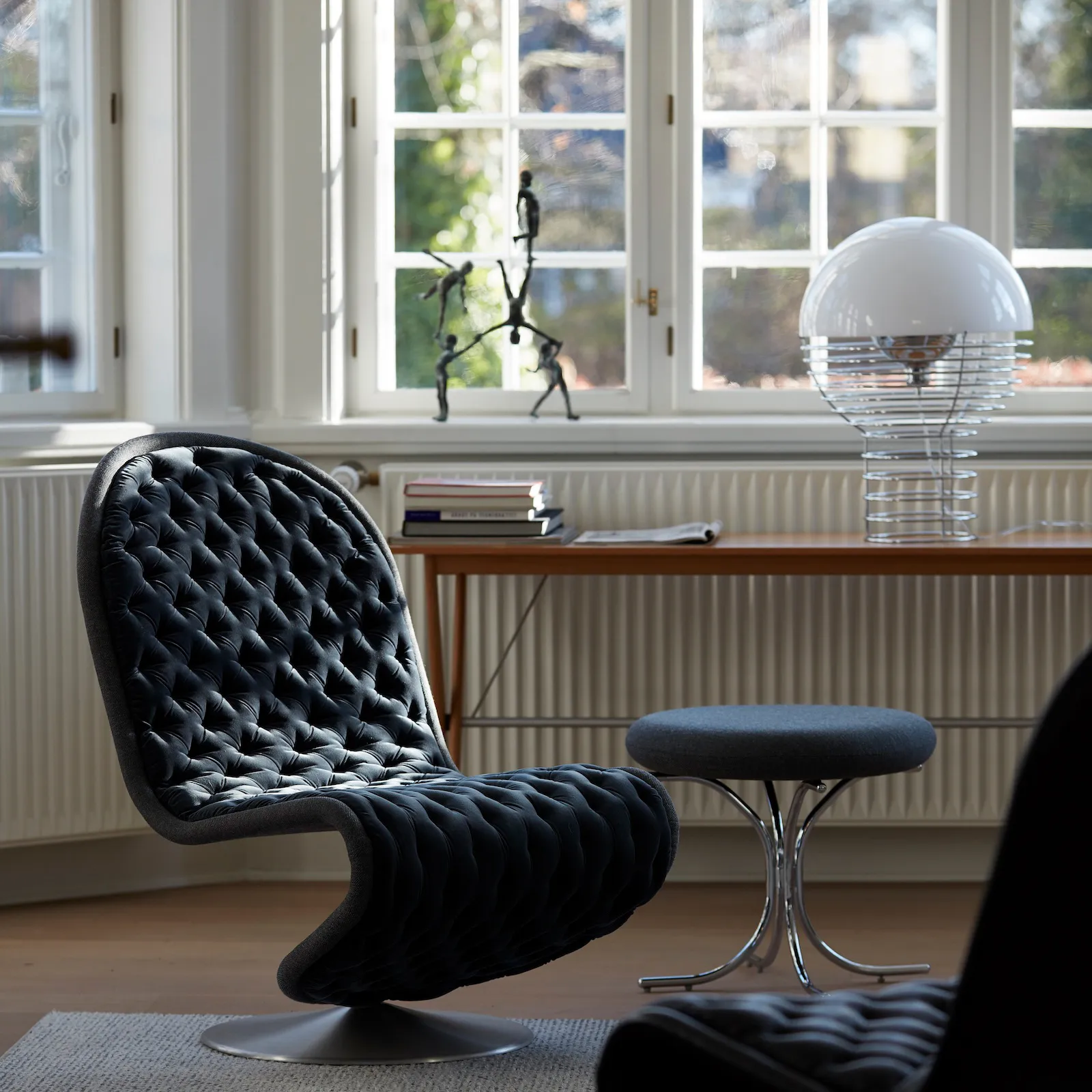 Wire tafellamp Ø40 cm, Wit Verpan