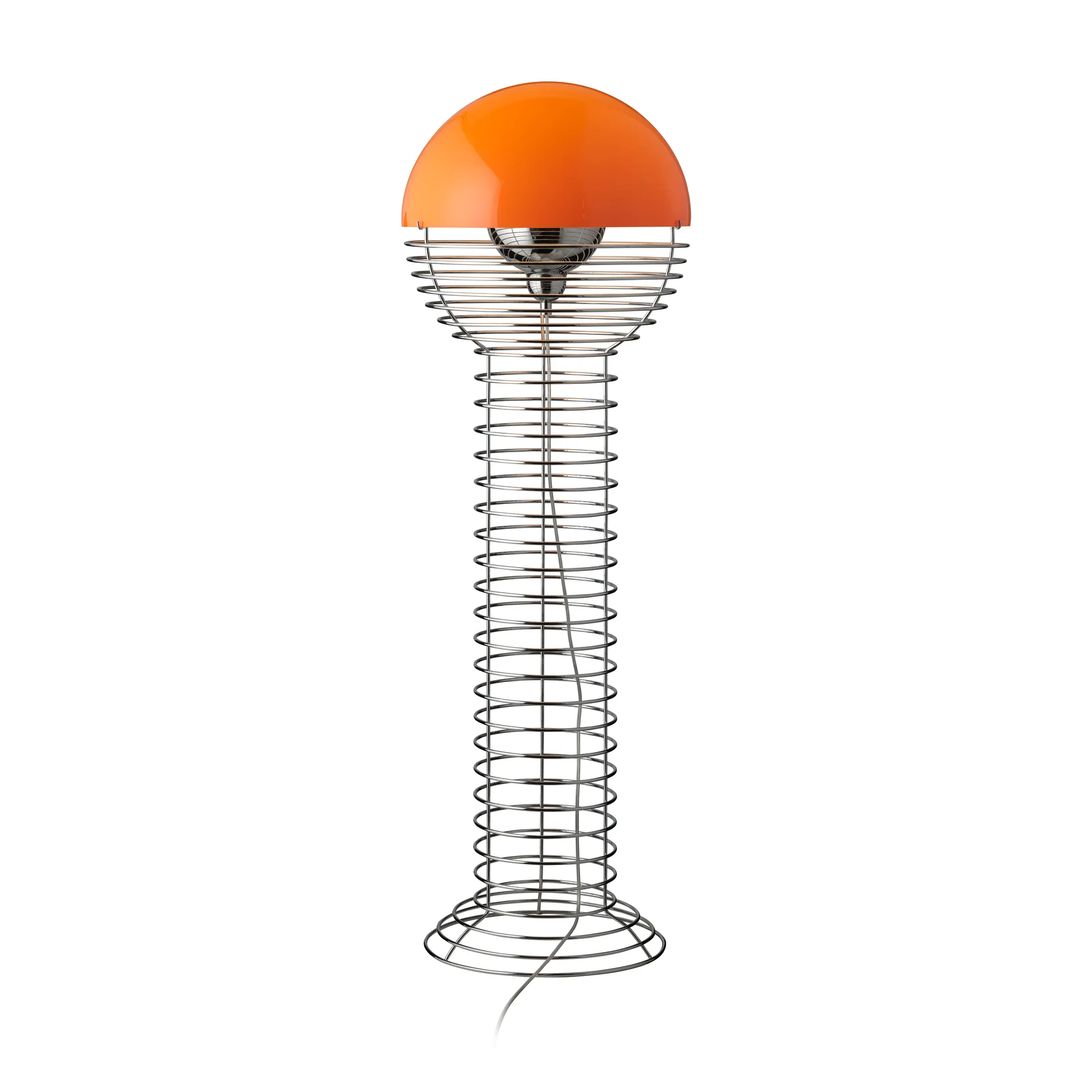 Wire vloerlamp, Chrome-orange Verpan