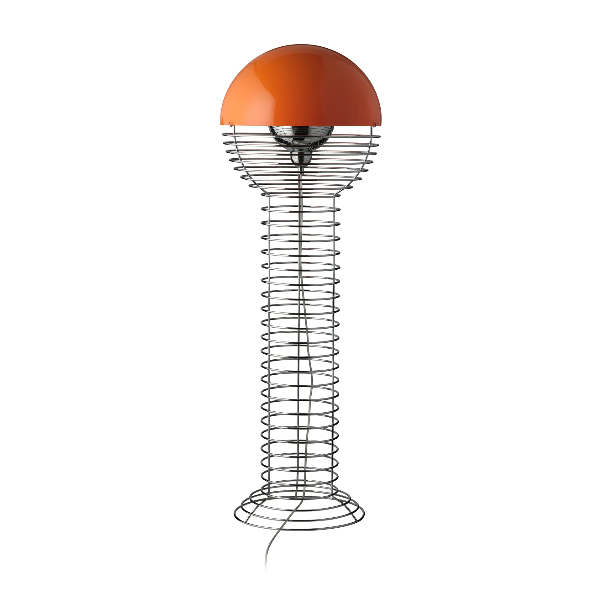 Wire vloerlamp, Chrome-orange Verpan