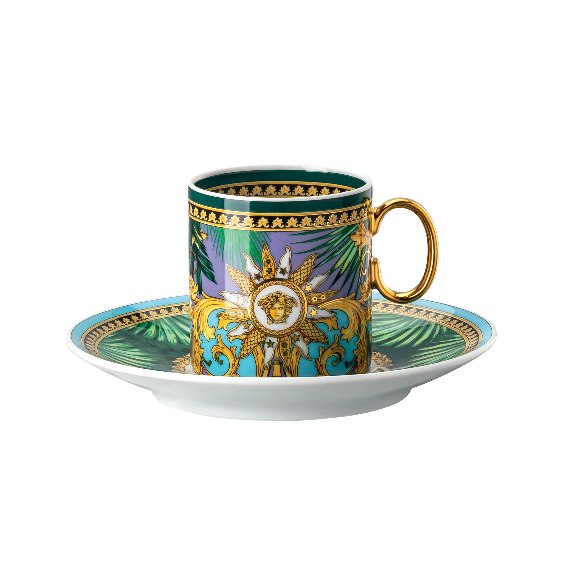 Versace Jungle Animalier espressokopje met schoteltje, Multi Versace