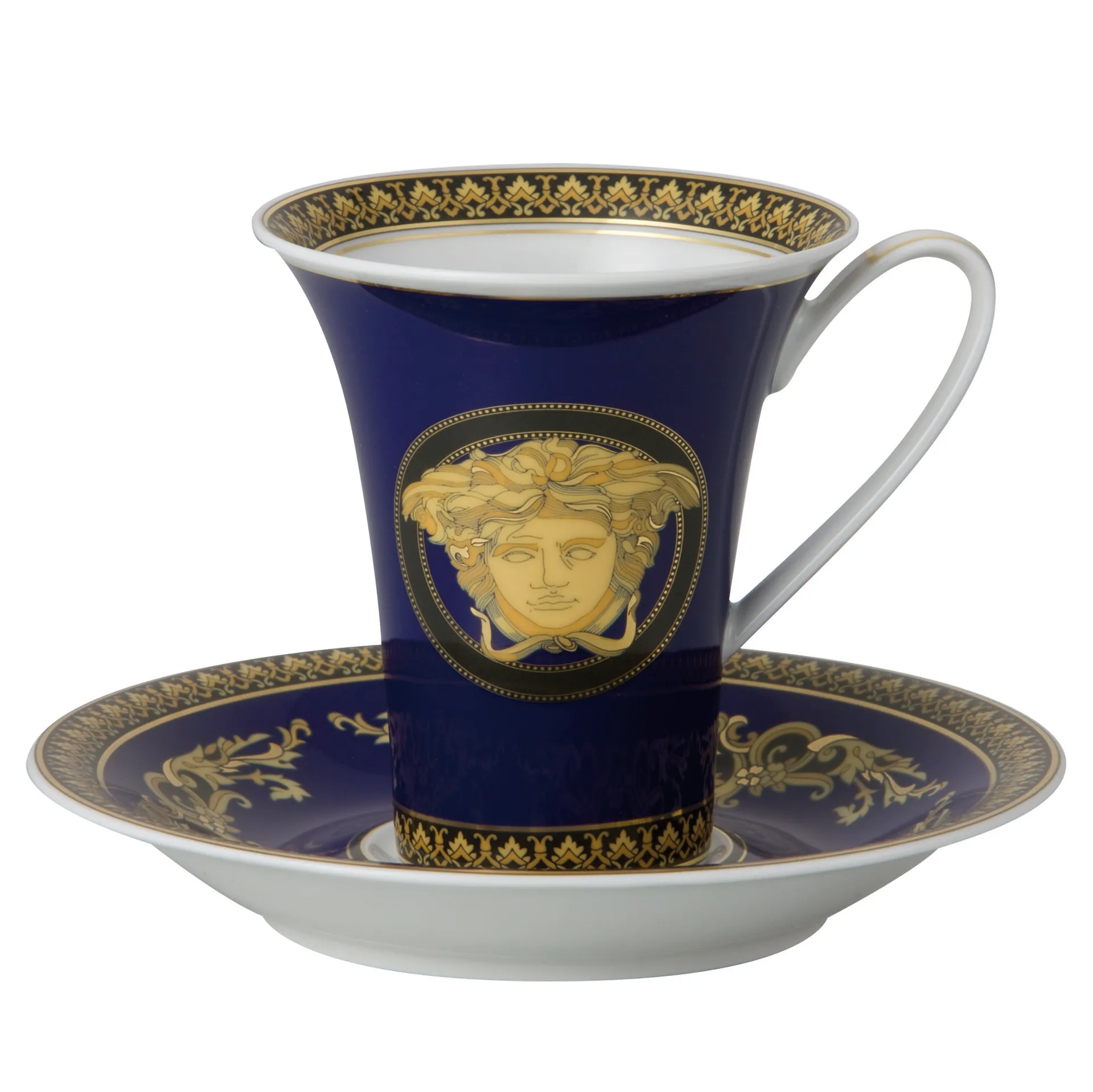 Versace Medusa Blue kop en schotel, set Versace