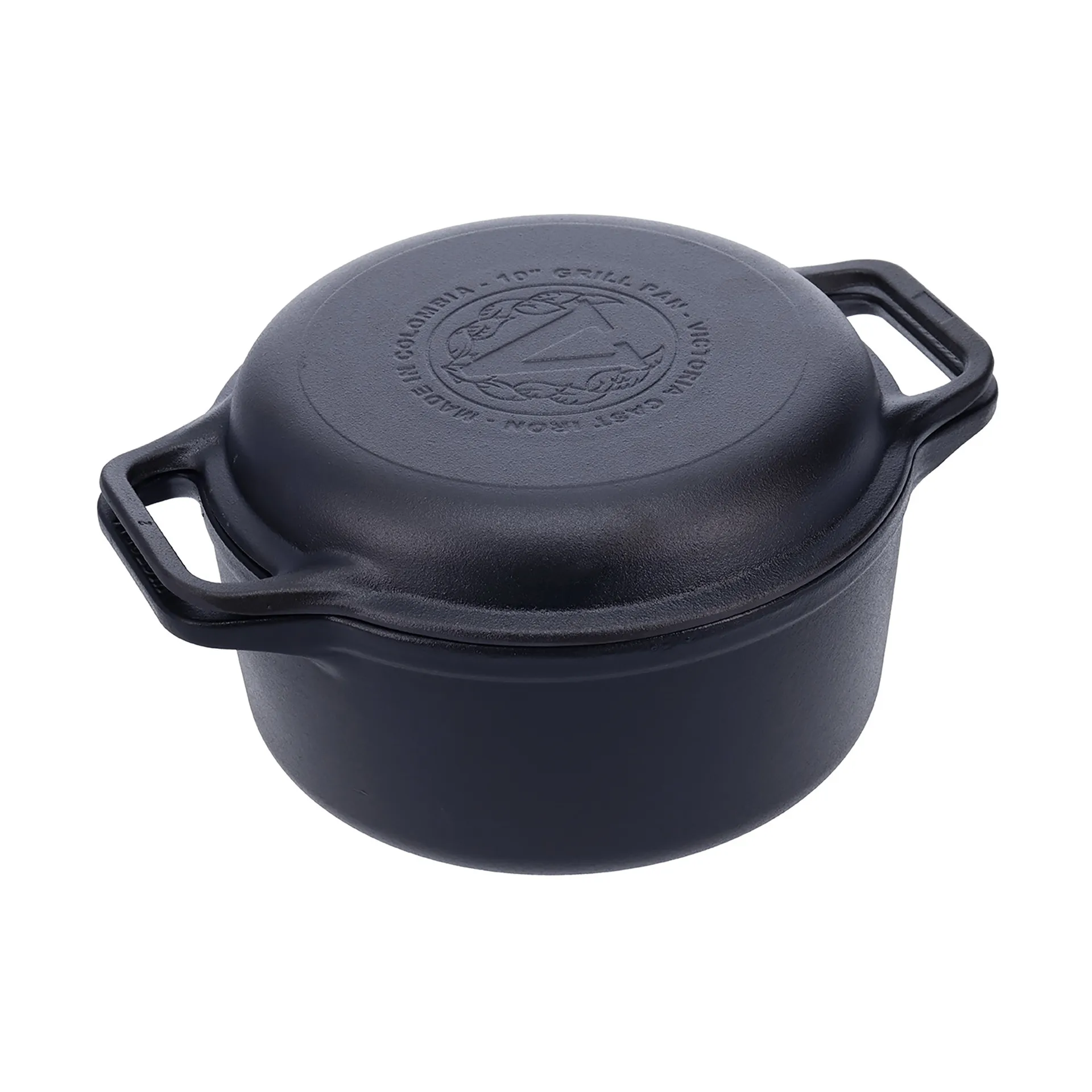 Braadpan en grillpan gietijzer voorbehandeld, 2-delig Victoria