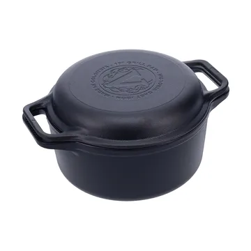 Braadpan en grillpan gietijzer voorbehandeld - 2-delig - Victoria