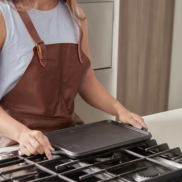 Gietijzeren bakplaat omkeerbaar 21x33 cm - Zwart - Victoria