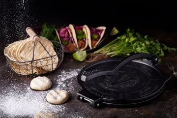 Heavy duty tortillapers Ø25 cm - Zwart, gietijzer - Victoria