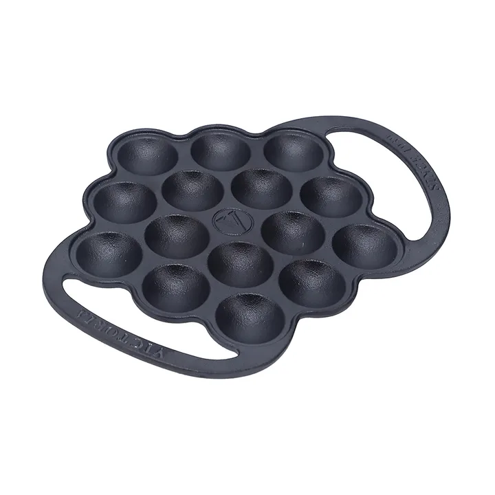 Poffertjes- en mini-pannenkoekenpan gietijzer geëmailleerd - 28,7x22,2 cm - Victoria