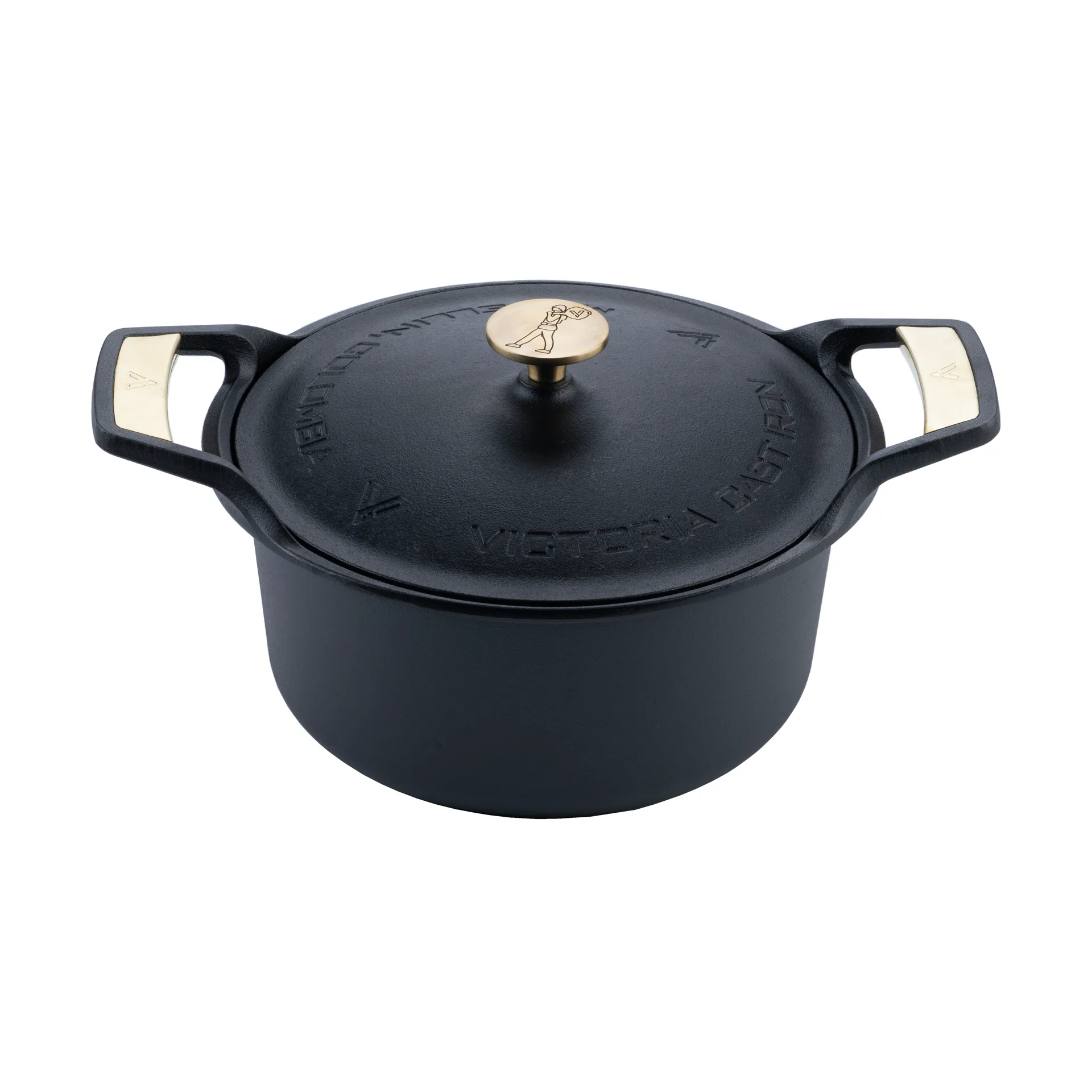 Signature braadpan met deksel gietijzer 5,5 liter, Zwart Victoria