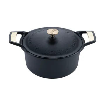 Signature braadpan met deksel gietijzer 5,5 liter - Zwart - Victoria