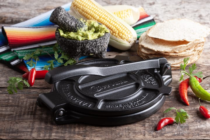 Tortillapers 16,5 cm gietijzer zwart, Zwart Victoria
