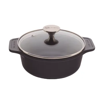 Victoria gietijzeren braadpan met glazen deksel enameled - 1,9 l - Victoria