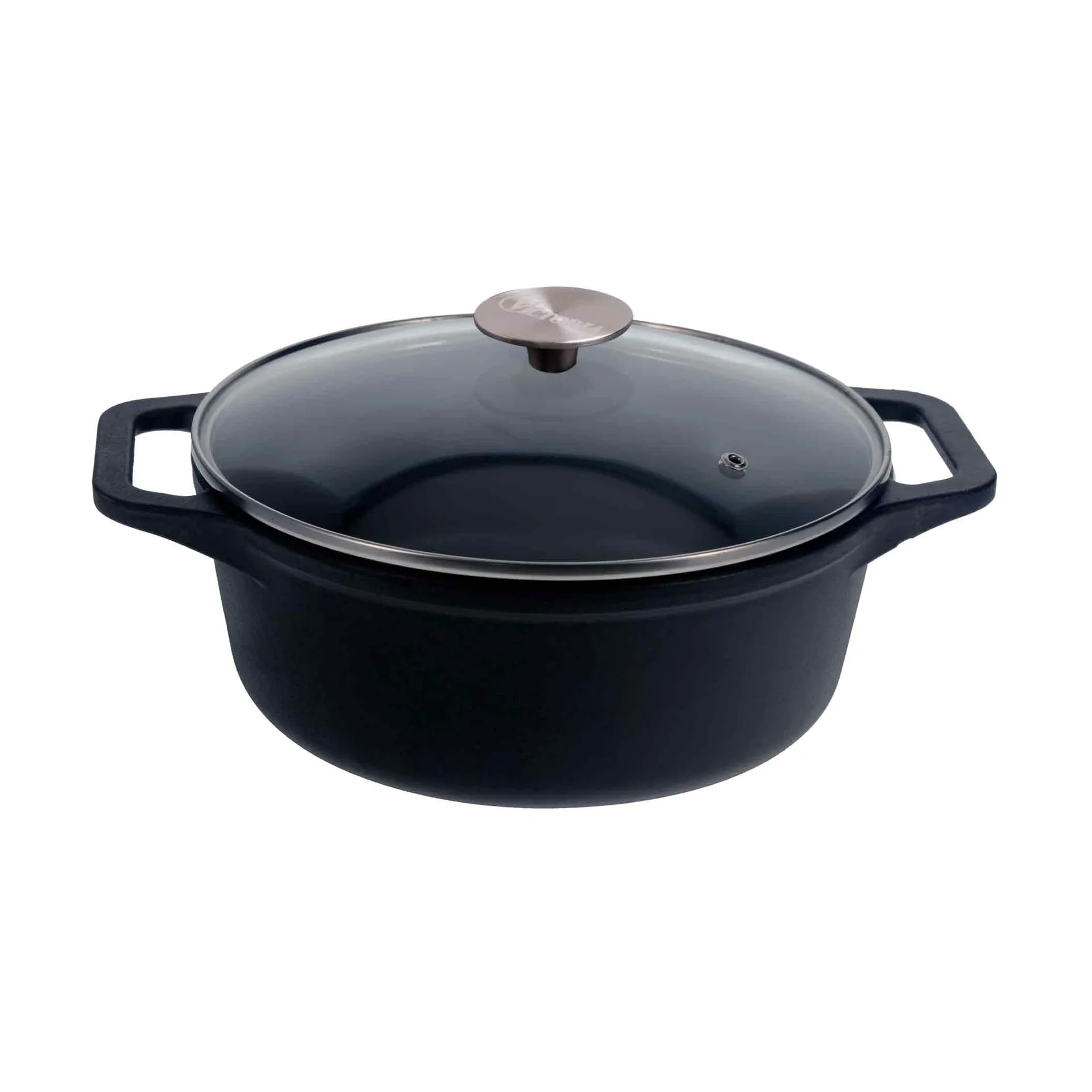 Victoria gietijzeren braadpan met glazen deksel enameled, 3,8 l Victoria