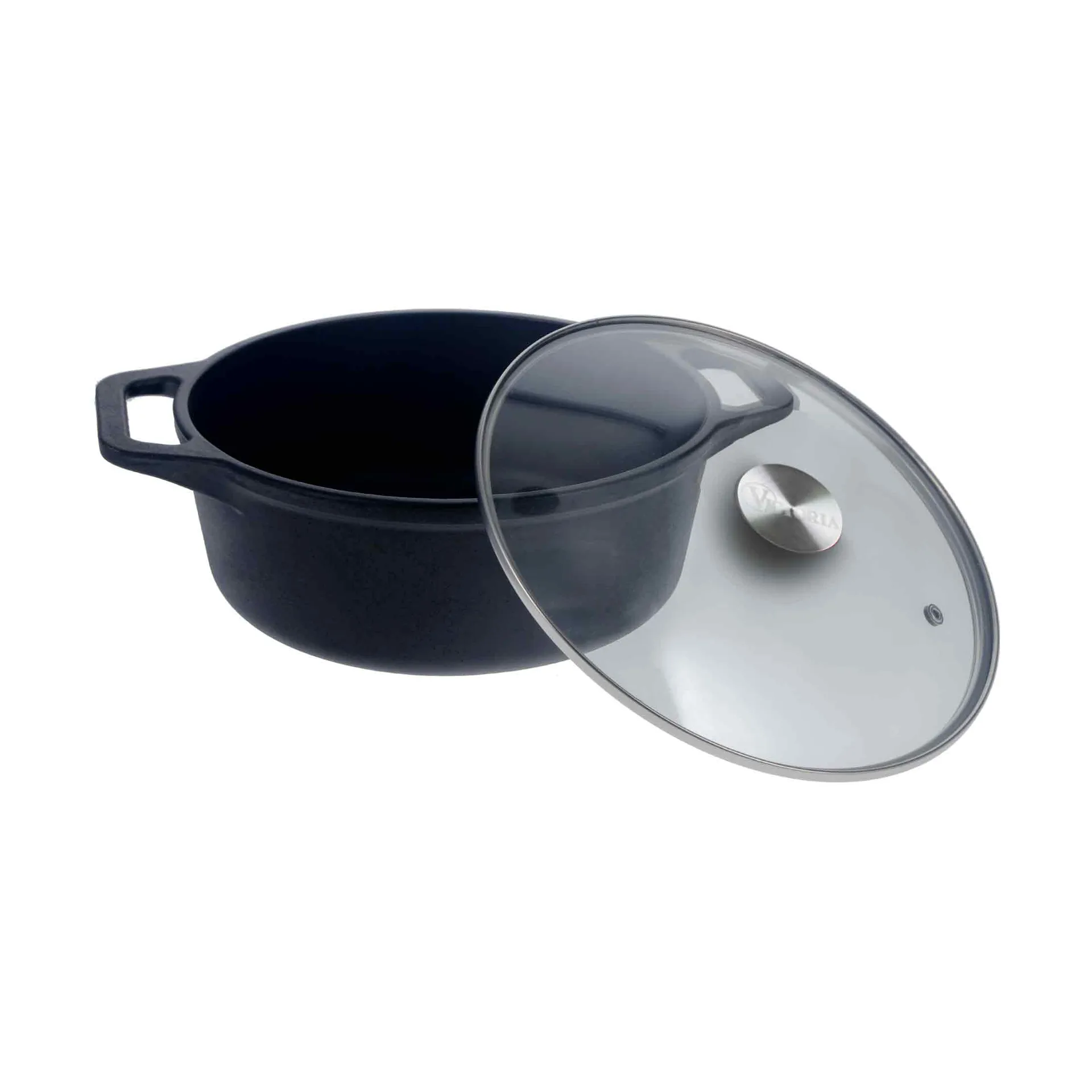 Victoria gietijzeren braadpan met glazen deksel enameled, 3,8 l Victoria