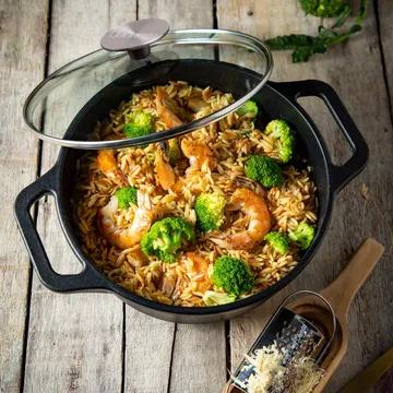 Victoria gietijzeren braadpan met glazen deksel enameled - 3,8 l - Victoria
