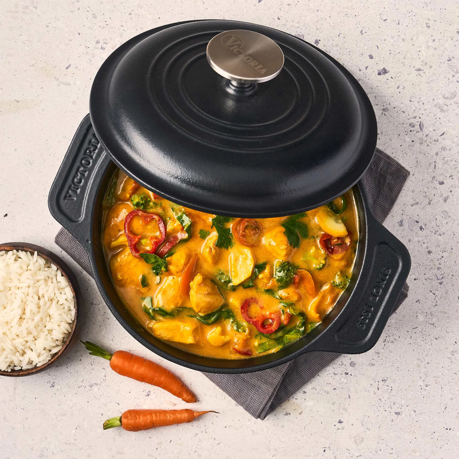 Victoria gietijzeren geëmailleerde braadpan, 1,9 l Victoria