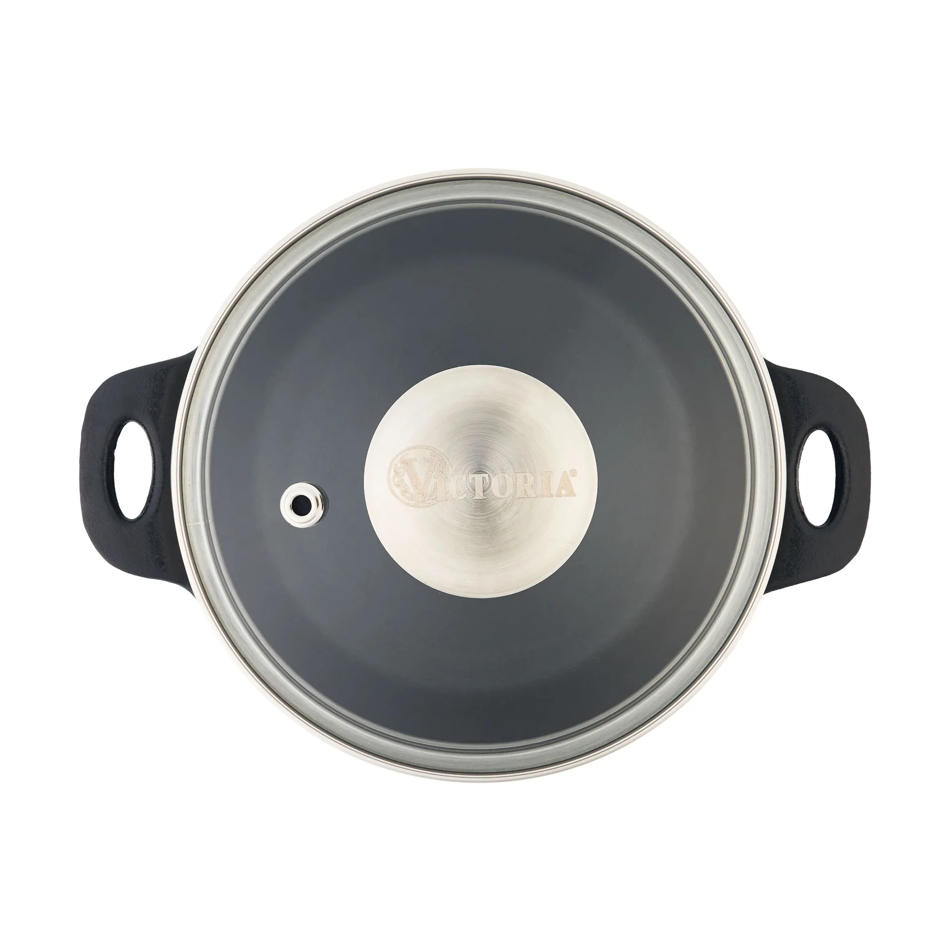 Victoria glazen deksel met stalen knop, Ø14 cm Victoria