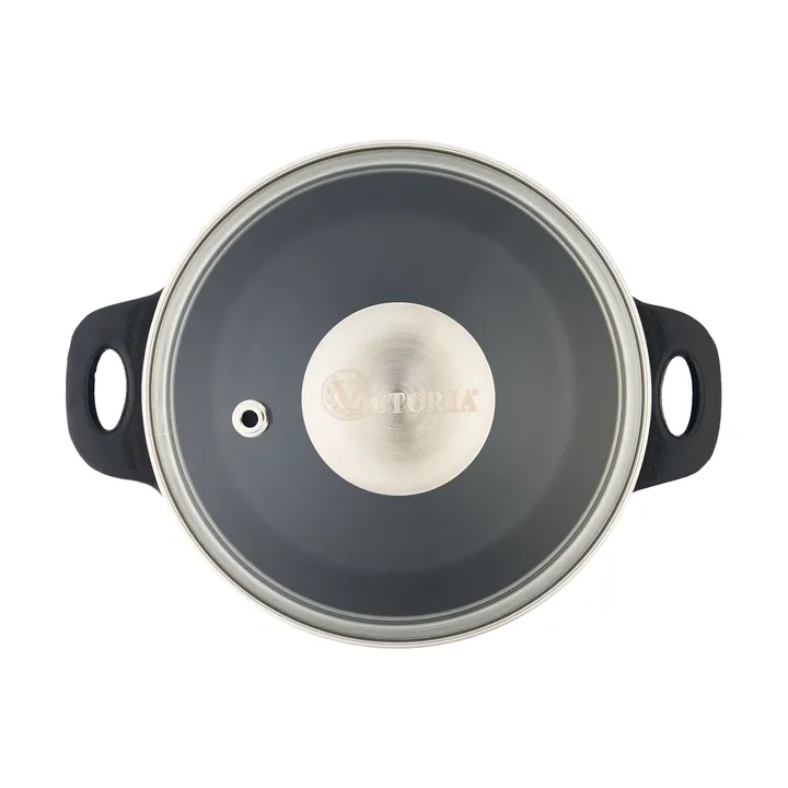 Victoria glazen deksel met stalen knop - Ø14 cm - Victoria