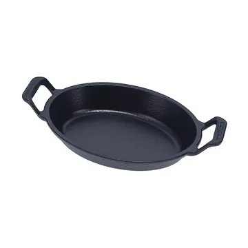 Victoria ovale gietijzeren braadpan pre-seasoned - 27,1x15,5 cm - Victoria
