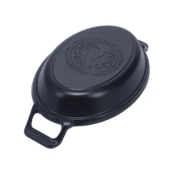 Victoria ovale gietijzeren braadpan pre-seasoned - 27,1x15,5 cm - Victoria