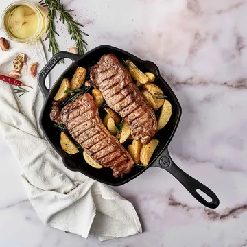 Victoria vierkante grillpan gietijzer enameled - 44,1x28,4 cm - Victoria