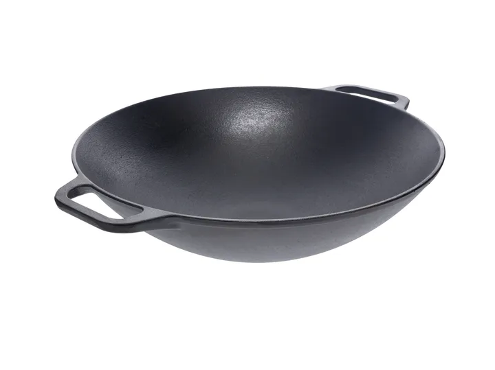 Wokpan gietijzer 36 cm - Zwart - Victoria