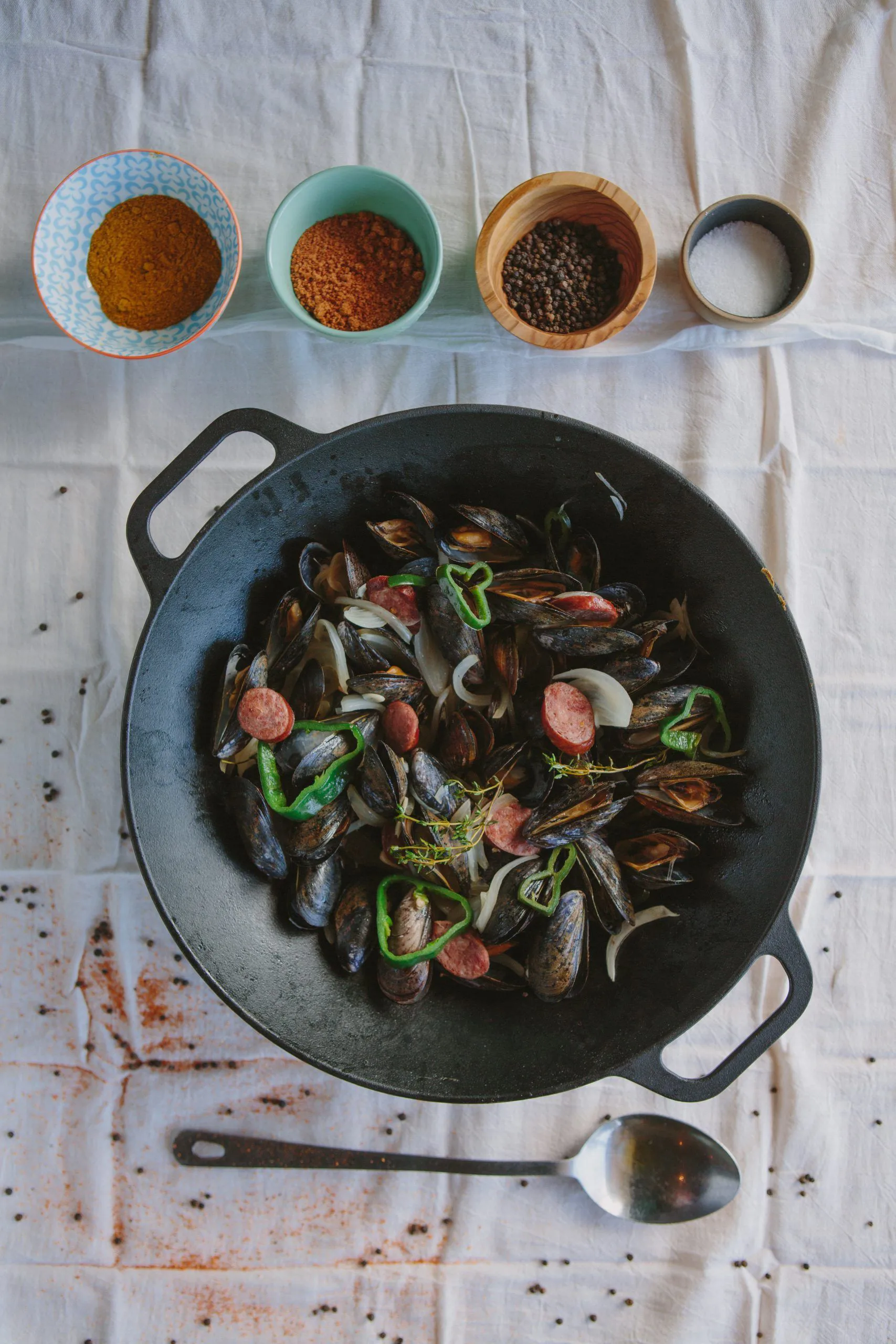 Wokpan gietijzer 36 cm, Zwart Victoria