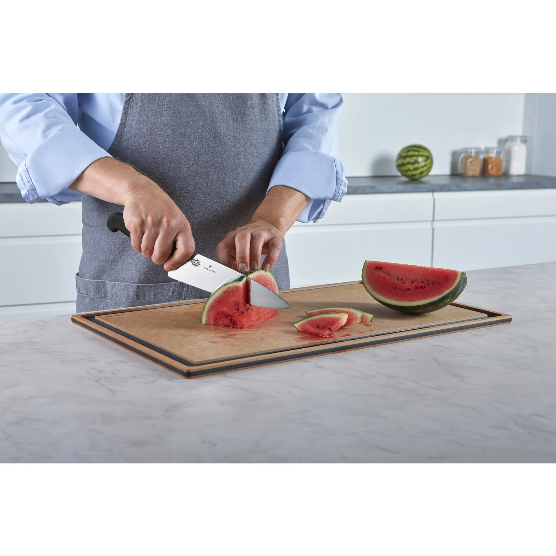 Fibrox koksmes extra breed 20 cm, Roestvrij staal Victorinox