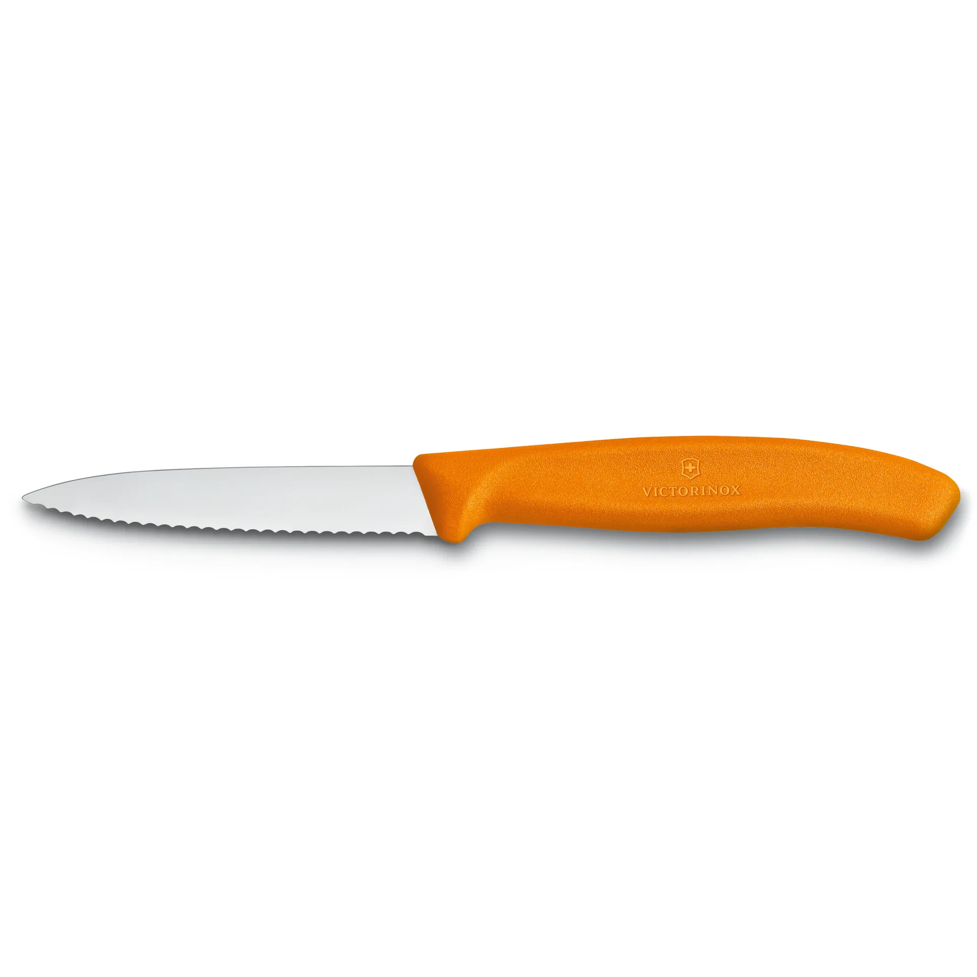 Swiss Classic groente-/schilmes gekarteld 8 cm, Oranje Victorinox